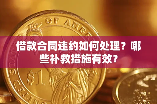 武汉借款合同违约如何处理？哪些补救措施有效？