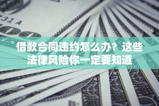 武汉借款合同违约怎么办？这些法律风险你一定要知道