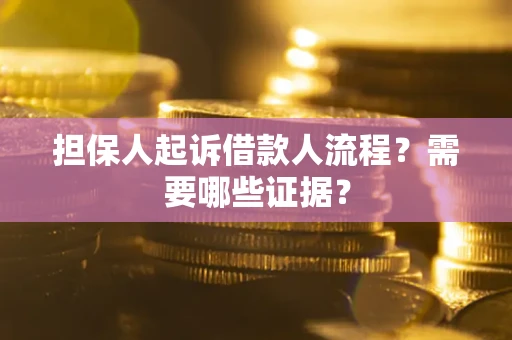 武汉担保人起诉借款人流程?需要哪些证据? 武汉担保人起诉借款人流程?需要哪些证据?
