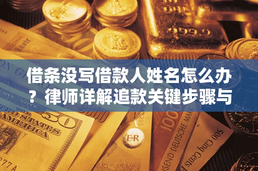 武汉借条没写借款人姓名怎么办？律师详解追款关键步骤与证据链构建